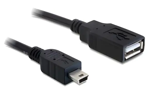 Delock USB-A - Mini-USB B černá / Kabel / USB 2.0 / 0,5 m