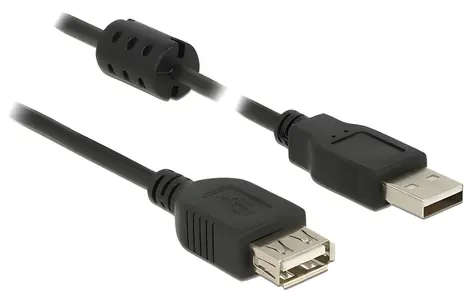 Delock Kabel USB 2.0 A (M) - USB 2.0 A (F) 3m černá / Prodlužovací kabel / 480 Mbit/s