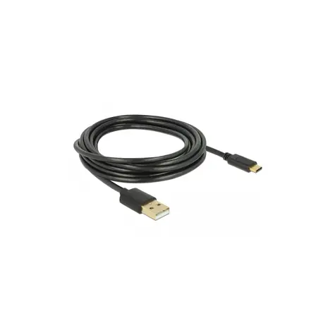 Delock USB-A (M) - USB-C (M) 3m černá / Kabel / USB 2.0 / 480 Mbit/s / max. 3 A