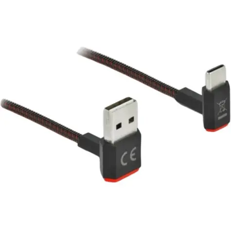 DeLock EASY-USB černá / USB kabel / USB-A - USB-C / úhlový / 0,2 m
