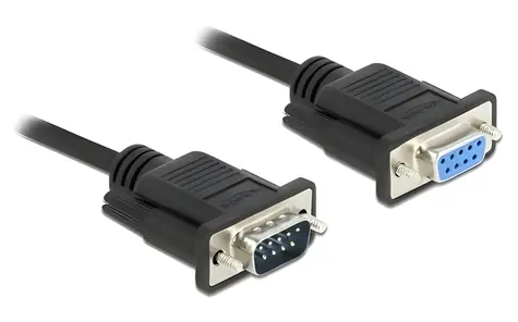Delock / Sériový kabel / D-Sub9 (M/F), úzký konektor / 3 m / černá