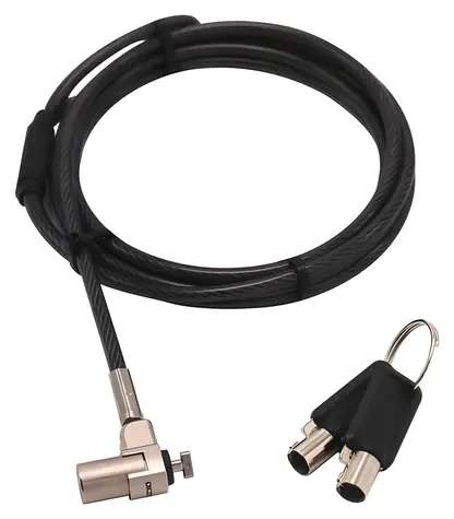 Dicota T-Lock Ultra Slim V2 Masterkeyed / Bezpečnostní kabelový zámek / slot 3x7 mm / 2 m / černá, stříbrná