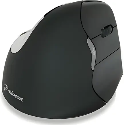 Evoluent VerticalMouse 4 černá / Ergonomická bezdrátová myš / Bluetooth / 6 tlačítek / pro praváky