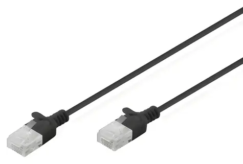 Digitus černá / Patch kabel / CAT 6 U/UTP / Slim / 2 m