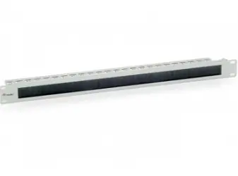 Equip šedá / Průchozí panel s kartáčem / 1U / 48,3 cm (19
