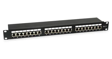 Equip Patchpanel 24x RJ-45 černá / Patch panel / Cat6 FTP / 1U / 19