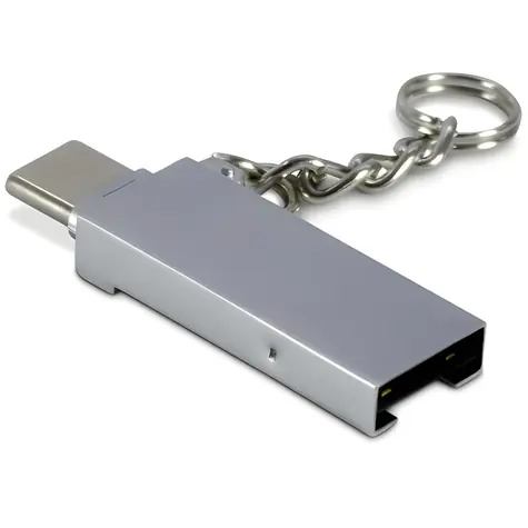 Inter-Tech Card Reader / Čtečka paměťových karet / MicroSD / USB-C + USB-A / kovové tělo