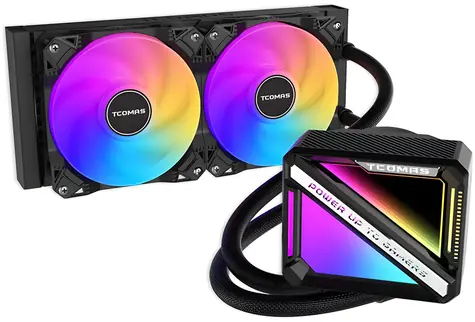 Tcomas LE200 240 BK / AIO vodní chladič CPU / 3x 120 mm / ARGB / Intel 1700, 1851 / AMD AM4, AM5
