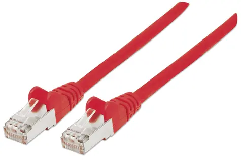 Intellinet Patch kabel Cat6 červený / Síťový kabel / S/FTP / RJ-45 / 0,5 m / LSZH