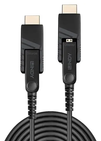 Lindy Fibre Optic Hybrid Micro-HDMI / HDMI kabel / 40 m / HDMI 2.0 18G / 4K 60Hz / černý