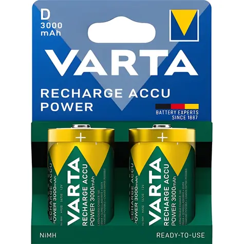 Varta RECHARGE Nabíjecí baterie D (HR20) / 1,2V / 3000 mAh / NiMH / 2 ks / v blistru