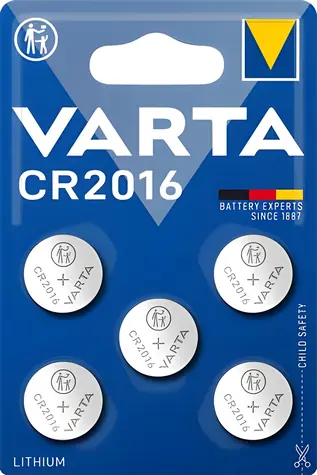 Varta CR2016 / Knoflíková baterie / 3 V / 87 mAh / lithium / 5 ks v blistru