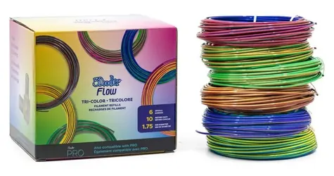 3Doodler Flow Tri-Color 6 ks / Náplň pro 3D pero / PLA / 1,75 mm