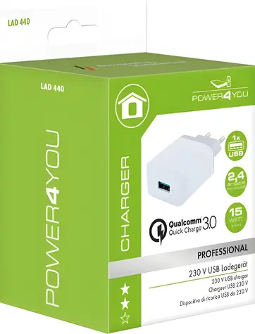 Schwaiger USB nabíječka Quick Charge 3.0 bílá / Síťová nabíječka / 1x USB-A / 15 W