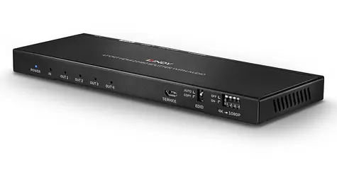 Lindy 4 Port HDMI 18G černá / HDMI splitter / 4K 60Hz / audio výstup / HDCP
