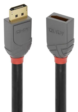 Lindy Anthra Line DisplayPort 1.4 černá / Prodlužovací kabel / DisplayPort - DisplayPort / 1 m / 8K 60 Hz