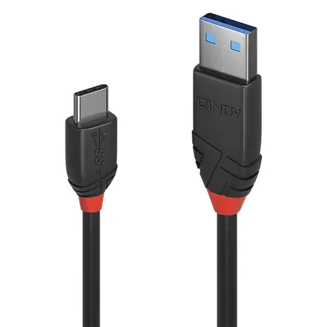 Lindy Black Line černá / USB kabel / USB-C - USB-A / 0,15 m / USB 3.2 Gen 1