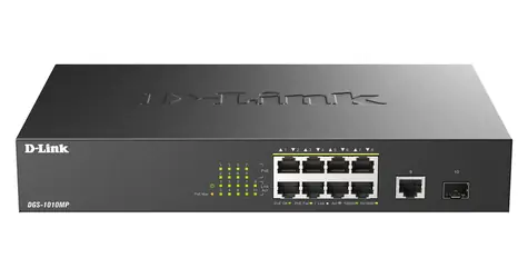 D-Link DGS-1010MP/E / Switch / Gigabitový / PoE / kovové provedení / černá