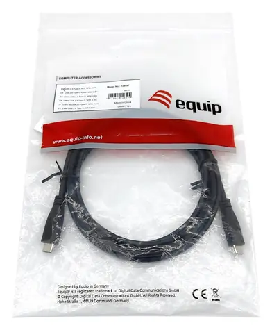 Equip černá / Kabel / USB-C - USB-C / 2 m / USB 2.0 / 3 A