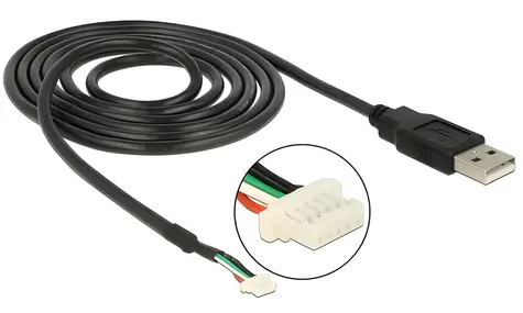 Delock USB kabel pro kamerový modul / Kabel / USB 2.0 A > Mini-B 5-pin / 1,5 m / černá