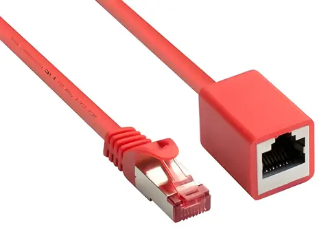 Good Connections Cat.6 S/FTP 3m červená / Prodlužovací patch kabel / RJ45 samec-samice / 1000 Mbit/s