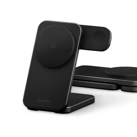 Energea MagTrio 2 Gunmetal / Bezdrátová nabíječka / 3v1 / Qi2 / 32,5 W / pro iPhone, Apple Watch, AirPods