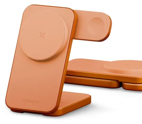 Energea MagTrio 2 oranžová / Bezdrátová nabíječka / 3v1 / Qi2 / skládací / 32,5 W