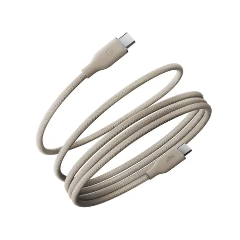 Energea Helix 60 Natural Titanium / Magnetický rychlonabíjecí kabel / USB-C na USB-C / 60 W / 1,5 m