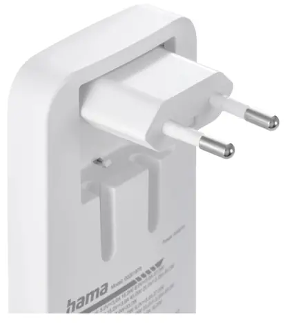 Hama 65W bílá / Nabíječka / GaN / 2x USB-C, 1x USB-A / PD / QC / skládací