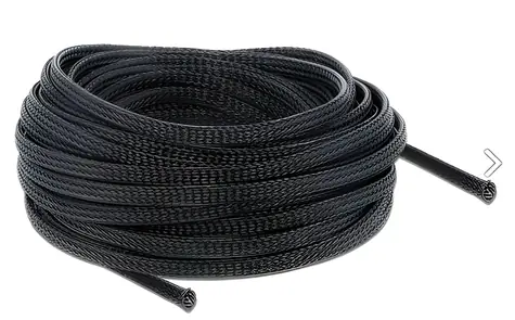 Delock černá / Protažitelné pletené opláštění / 6 mm / 10 m / polyester