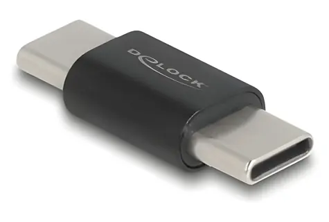 DeLock USB-C Gender Changer černá / Adaptér / USB 3.2 Gen 2 (10 Gbps) / 2x USB-C samec