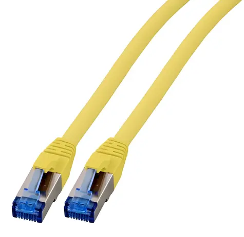 EFB S/FTP CAT6A 0,5 m žlutá / Patch kabel / RJ45-RJ45 / 10Gbit