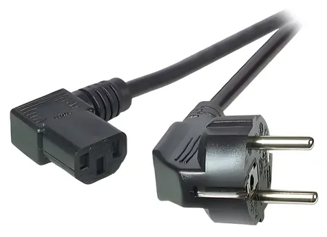 EFB Schuko 90° - C13 90° černá / Napájecí kabel / 3 m / 10 A / 250 V