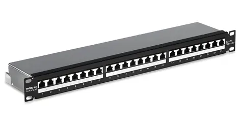 TRENDnet TC-P24C6AS černá / Patch panel / 24 portů / Cat6A / stíněný / 1U