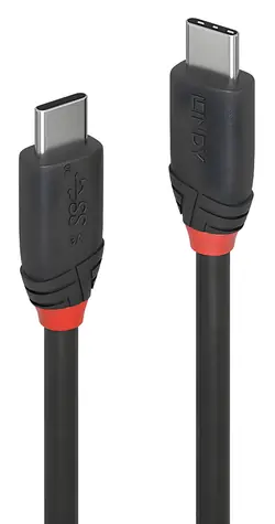 Lindy Black Line černá / USB-C kabel / USB-C - USB-C / 0,5 m / 10 Gbit/s