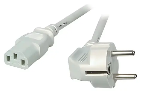 EFB EK501.3V2 šedá / Napájecí kabel / Schuko - IEC C13 90° / 3 m
