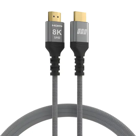 EFB HDMI Ultra High Speed 1m černošedá / Kabel HDMI / 2.1 / 8K 60Hz / 48 Gbps / pozlacené konektory