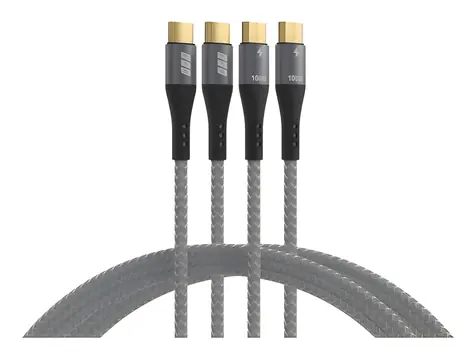 EFB USB-C 100W černá/šedá / Sada nabíjecích kabelů / 2x USB-C na USB-C / 2 m / PD 3.0 / E-Marker