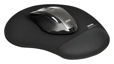 Port černá / Podložka pod myš / Ergonomická / Gelová opěrka zápěstí / Protiskluzová základna