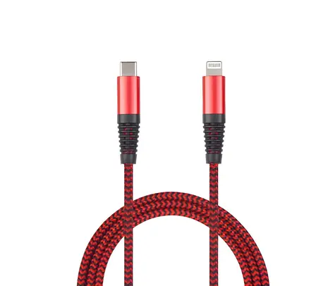2GO 797197 červená / Datový a nabíjecí kabel / Lightning - USB-C / 1 m / nylon