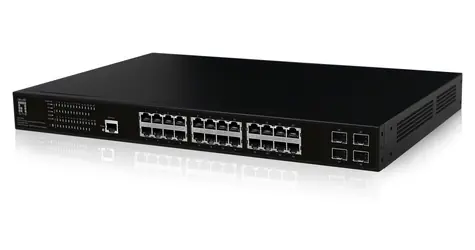 LevelOne GEP-2861 / Switch / 24x Gigabit PoE+ / 4x SFP / 390W PoE / Managed L2 / 19