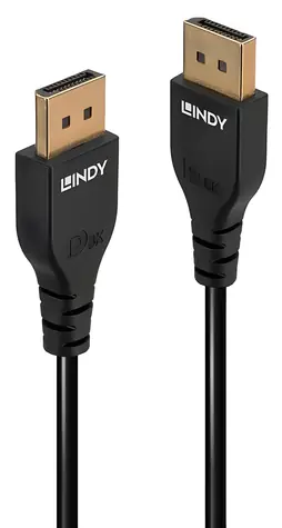 Lindy Slim DisplayPort 1.4 černá / Přípojný kabel / DisplayPort - DisplayPort / 0,5 m / 8K / 144 Hz
