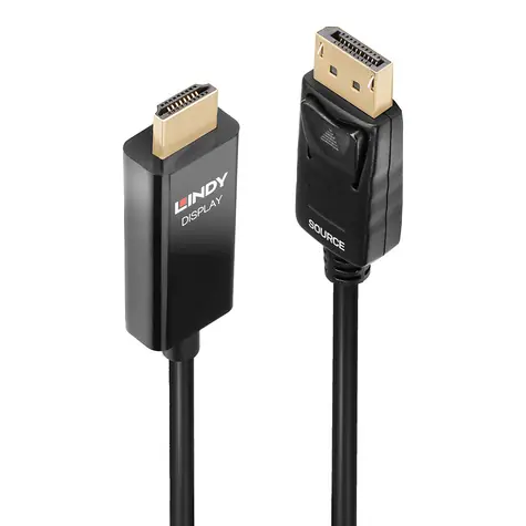 Lindy DisplayPort na HDMI aktivní / Propojovací kabel / 5 m / HDR / 4K 60Hz