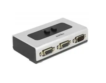 DeLock / Přepínač sériového rozhraní RS-232/RS-422/RS-485 / 2-portový / manuální