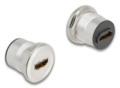 Delock HDMI 8K 60Hz / Vestavná HDMI zásuvka / 2x HDMI / Hliníkové tělo
