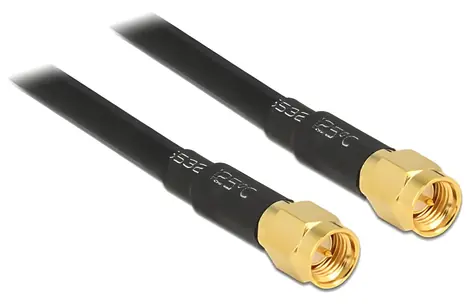 Delock SMA - SMA 5 m / Anténní kabel / LMR195 / low loss / černá