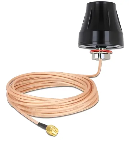 Delock LTE anténa SMA černá / Anténa / všesměrová / 2 dBi / RG-316U 5m / IP67