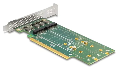 Delock PCIe x16 karta / 4x M.2 NVMe SSD / Bifurcation / Nízký profil