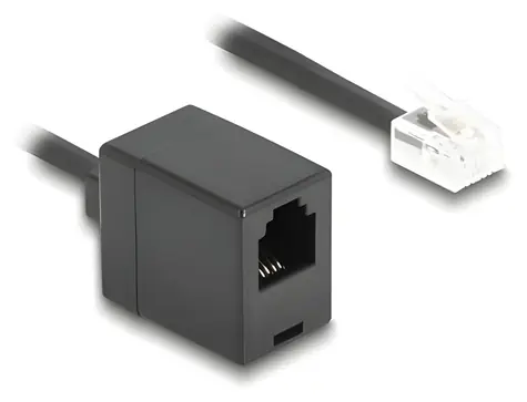Delock černá / Spirálový telefonní kabel / RJ11 - RJ11 / 1 m