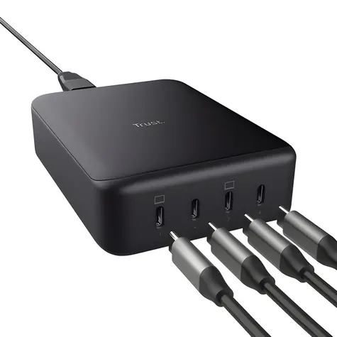 Trust Maxo 240W 4-Port černá / Nabíječka / 240W / 4x USB-C / GaN